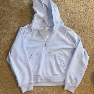 Athleta forever fleece quarter zip gossamer  Blue Hoodie with Front Pocket XL
